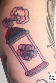 Creative 3d simple red blue line tattoo