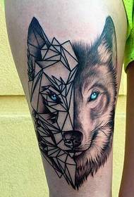 25 handsome geometric figures and wolf tattoo designs