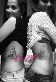 Honeymoon Buddha Fashion Black and White Tattoo