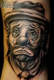 Realistic tears clown tattoo pattern