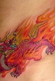 Stylish fire unicorn tattoo