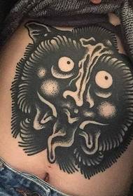 Black Ghost Face Monster Mask Prajna Tattoo Pattern from Tattooist Simon