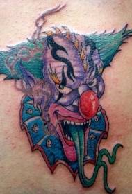 Яркий причудливый узор татуировки клоуна