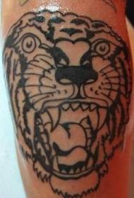 Černý řvoucí tygr tetování vzor