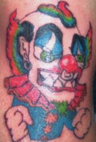 Painted funny clown tattoo pattern
