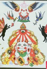 A group of popular good looking lucky cat tattoo manuscripts