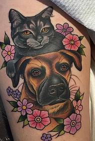 Śliczny wzór tatuażu portret zwierzaka od Claire
