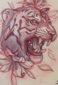 school Tiger Flower Tattoo Manuscript