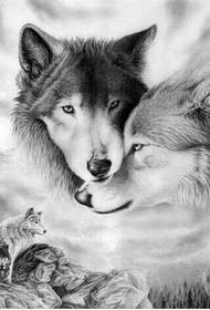 Pelbagai gambar gambar manuskrip tatu serigala