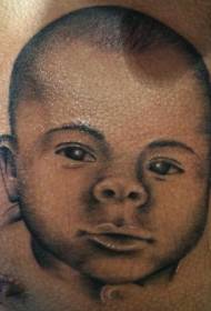 Petit modèle de tatouage de portrait réaliste de style bébé