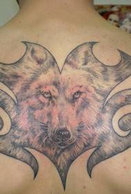 Natrag plemenski uzorak tetovaža vuka