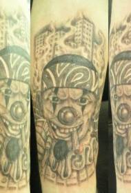 Band clown black tattoo pattern