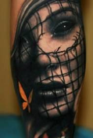 9 pictures of black and gray girl portrait tattoos in Europe and America