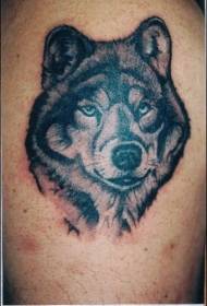Schouder realistische Paulo Wolf hoofd tattoo foto