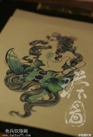 Ilustracija rukopisa u boji tetovaže za djevojčice