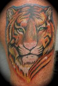 shoulder colorful realistic tiger tattoo pattern