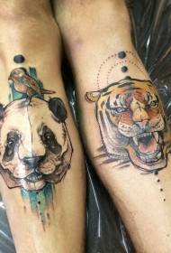 culoarea brațului tigru Și modelul tatuaj capului panda