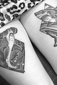 Aussergewéinlech schwaarz Stréckelen, verschidden Déieren Tattoo Designs vun Amy