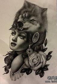 Tattoo show, recommend a wolf girl tattoo work