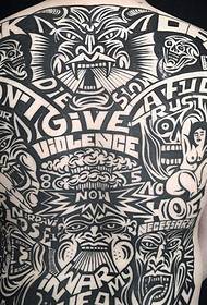ရဲရင့်သောအနက်ရောင်လမ်းစတိုင်စာသားပုံစံ tattoo ရုပ်ပုံလွှာ