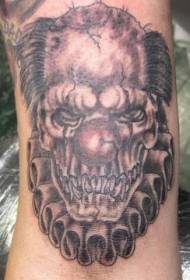 Padrão de tatuagem de palhaço zumbi assustador