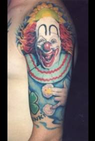 Arm painted Ronald clown tattoo pattern