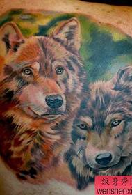Ulve tatoveringsmønster: skulder Europa og Amerika 3D-farge tatoveringsmønster for ulvhode