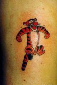 color Cartoon tiger tattoo pattern