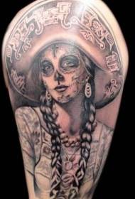 Pola tato mati wanita gaya mexican amba