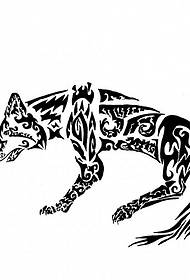 Black wolf tattoo totem manuscript