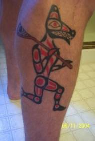 Egipto raudonojo vilko dievo tatuiruotės modelis