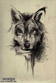 Χειρογράφημα μοτίβο τατουάζ λύκος