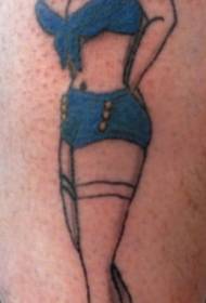 Klassisk sømand pige sexet tatoveringsmønster