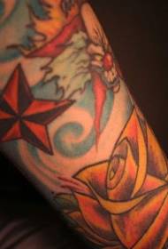Stars and evil clown tattoo pattern