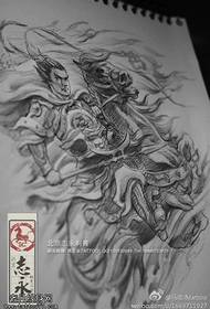 Sketch ruble horse riding tattoo pattern