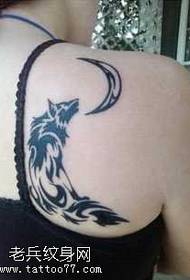 Wolf totem tattoo pattern