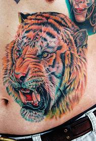 მუცლის Angry Tiger Tattoo სურათი