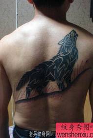 uzorak tetovaža vuka: leđni totem uzorak tetovaža vuka