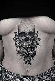 Unohtumaton mustavalkoinen harmaa tyyli tatuointikuvio tatuoija Vladimir Prideltä