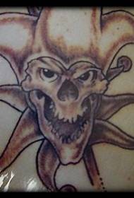Scary clown skull tattoo pattern