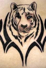 zuri-beltzeko tigre tatuaje eredua