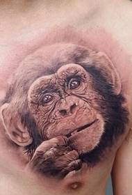 Πόδι στο στήθος στήθος ζώο τατουάζ πορτρέτο