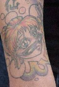 Ruka u boji slatka djevojka uzorak tetovaža