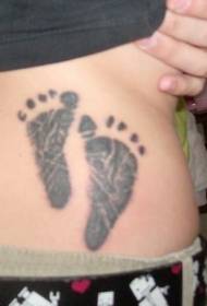 Taille baby voetafdrukken tattoo patroon