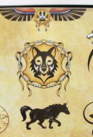 een wolf tattoo-patroon