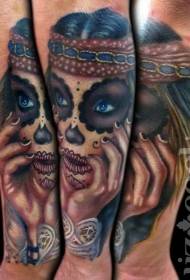 Beautiful death girl arm tattoo