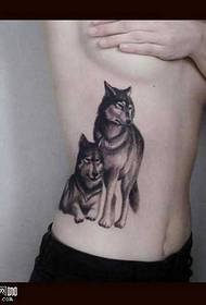 Waist wolf tattoo pattern