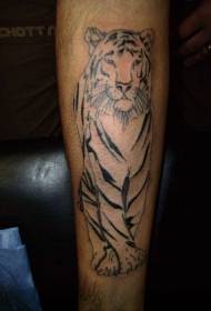 arm simple Japanese white tiger tattoo pattern