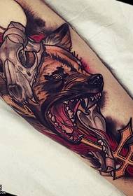 Calf wolf tattoo pattern