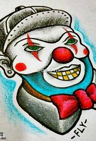 Modèle de tatouage de clown manuscrit